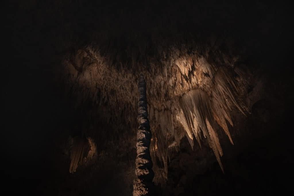 Tall Stalagmite in Carlsbad Caverns